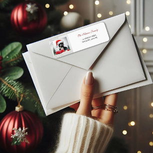 Funny Sarcastic Cat Santas Hat Christmas Address Return Address Label