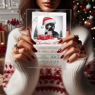 Funny Sarcastic Cat Santas Hat Christmas Party  Acrylic Invitations