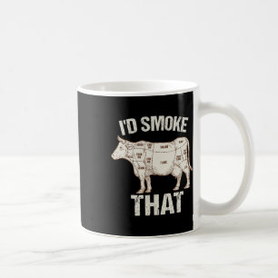 Funny Sarcastic Chef Butcher Cook Bbq I'd Smoke Th Coffee Mug
