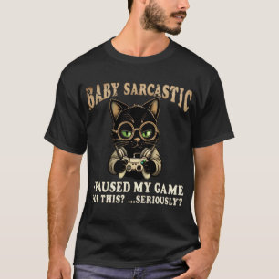 Funny Sarcastic Gamer Cat T-Shirt- Vintage Graphic T-Shirt