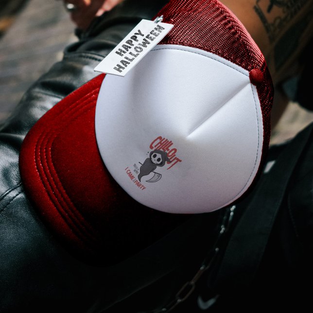 Funny Sarcastic GrimReaper Halloween Party  Trucker Hat (Funny Sarcastic GrimReaper Halloween Party Trucker Hat)