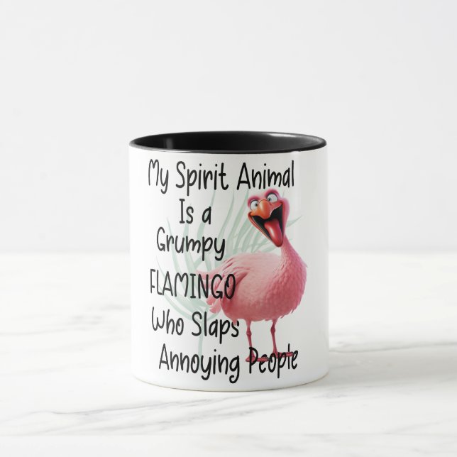 Funny Sarcastic Grumpy Flamingo Mug (Center)