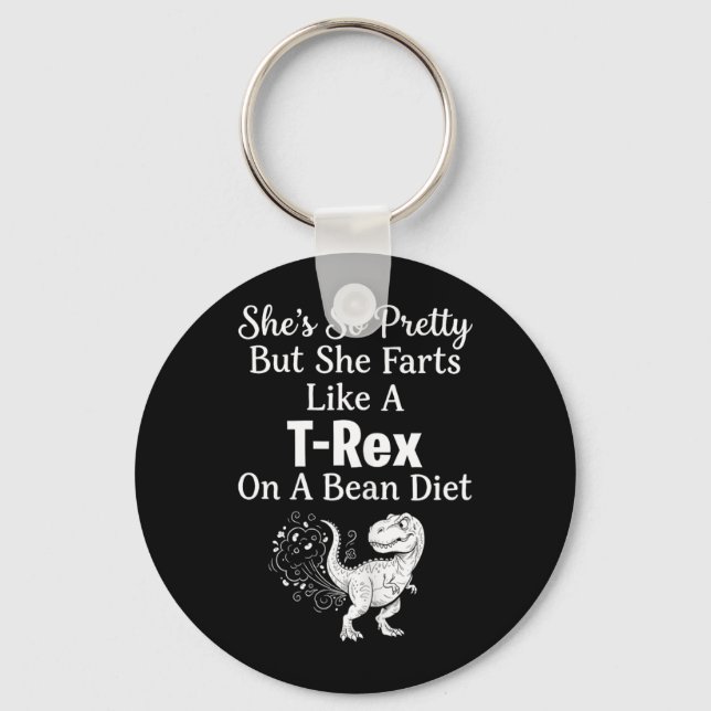 Funny Sarcastic Humour Saurus Quote Key Ring (Front)