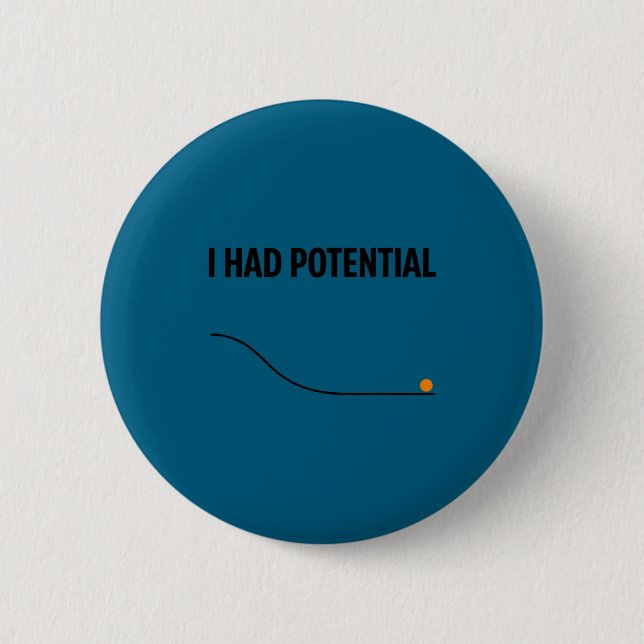 Funny sarcastic i had potential teacher meme quote 6 cm round badge (Front)