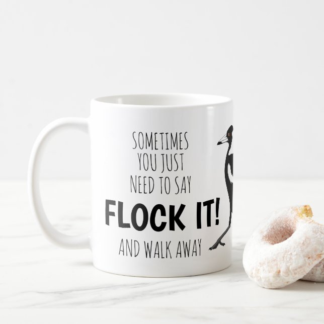 Funny sarcastic magpie mug (With Donut)