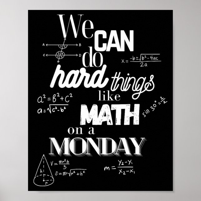 Funny Sarcastic Math Teacher Quote Can Poster (Front)