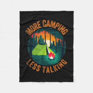 Funny sarcastic more camping less talking camp fleece blanket