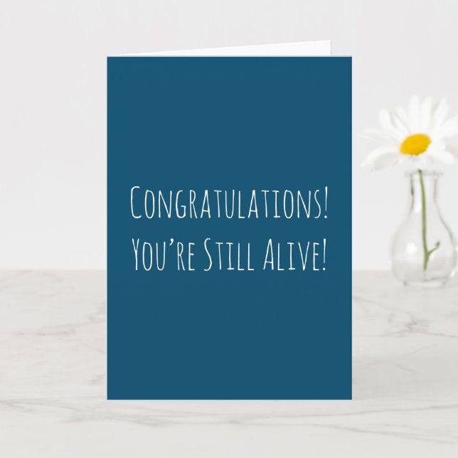 Funny Sarcastic Old Age Birthday Card (Small Plant)