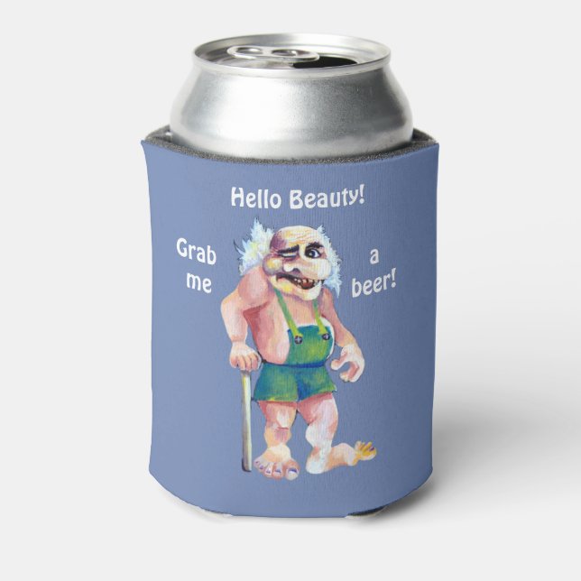 Funny Sarcastic Old Men Scandinavian troll Can Cooler (Can Back)