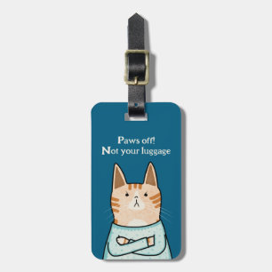 Funny Sarcastic Orange Cat Cartoon Luggage Tag