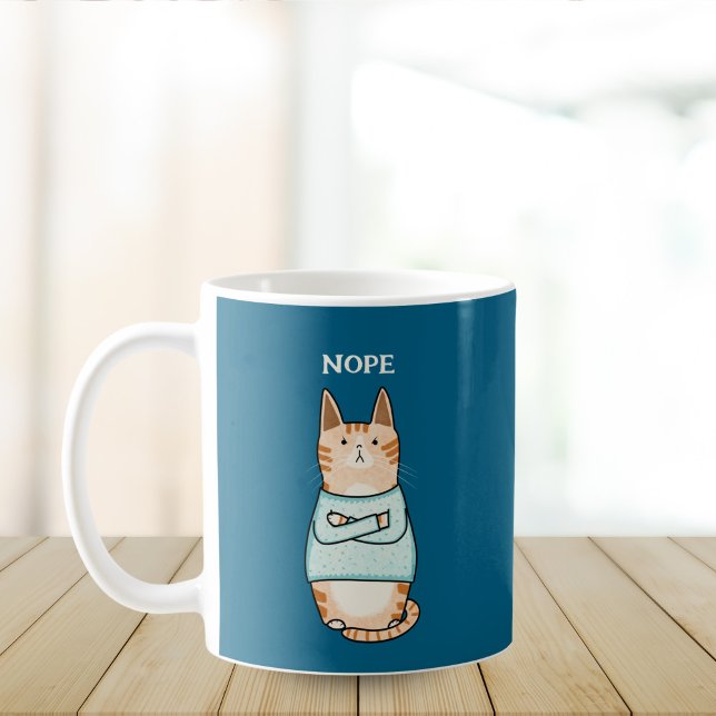 Funny Sarcastic Orange Cat Nope Coffee Mug (Creator Uploaded)