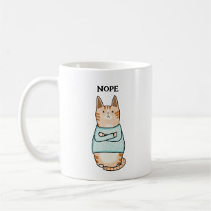 Funny Sarcastic Orange Cat Nope Coffee Mug