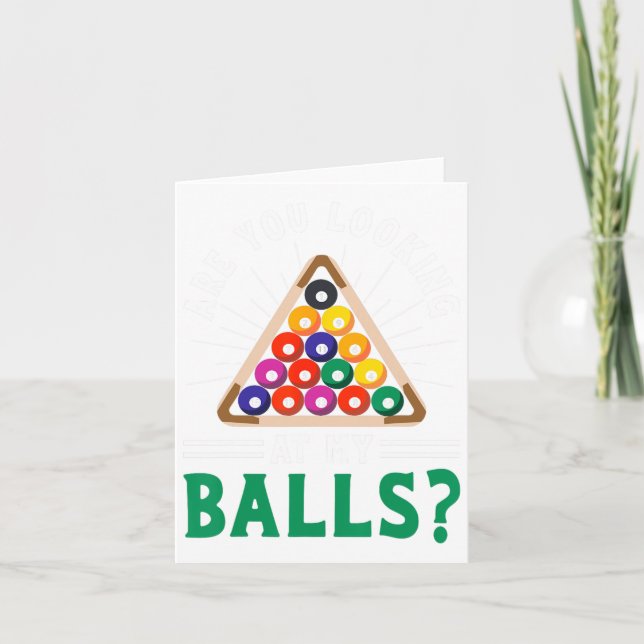 Funny Sarcastic Pool Billiards Slogan Looking At M Card (Front)