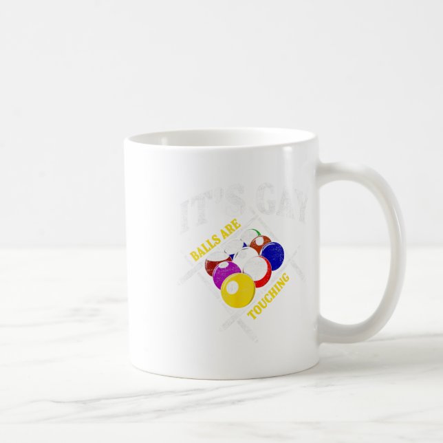 Funny Sarcastic Pool Billiards Statement It´s Gay  Coffee Mug (Right)