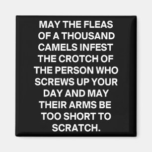 Funny sarcastic quote may the fleas of a thousand magnet