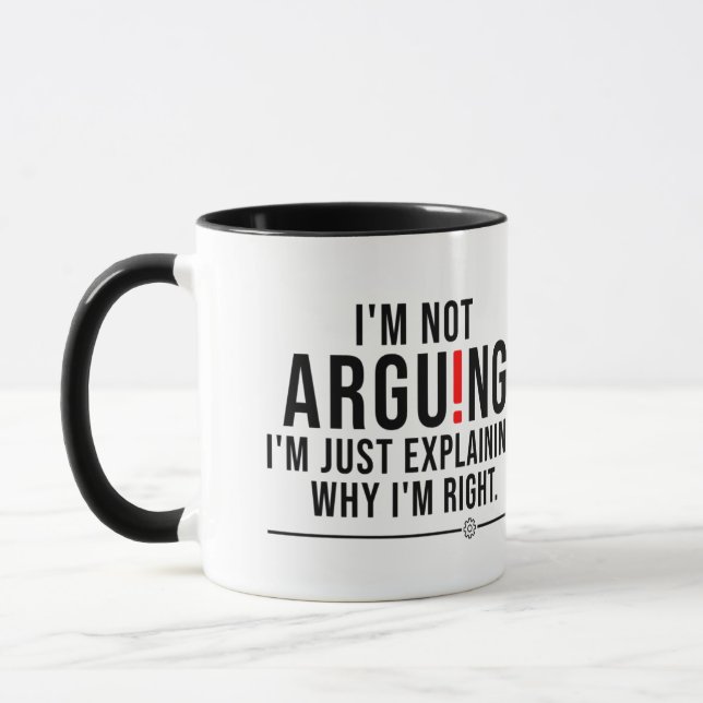Funny Sarcastic Quote Minimalist Coffee Mug - "I'm (Left)