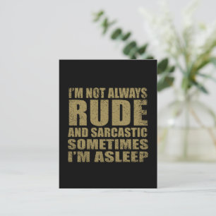Funny sarcastic quotes humour sarcasm introvert postcard