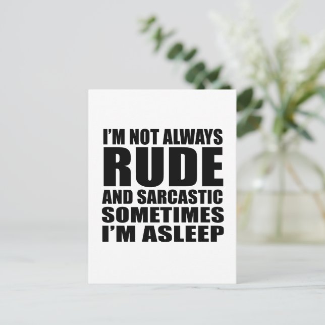 Funny sarcastic quotes humour sarcasm introvert postcard (Standing Front)