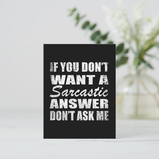 Funny sarcastic quotes humour sarcasm introvert postcard (Standing Front)