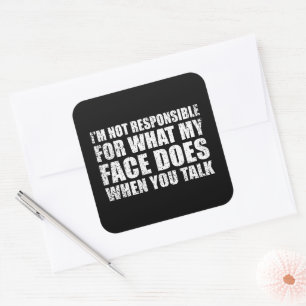 Funny sarcastic quotes humour sarcasm introvert square sticker