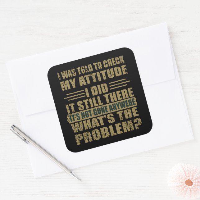 Funny sarcastic quotes humour sarcasm introvert square sticker (Envelope)