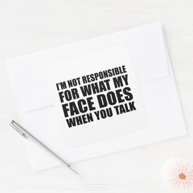 Funny sarcastic quotes humour sarcasm introvert square sticker (Envelope)