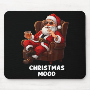 Funny Sarcastic Santa Smoking And Drinking “christ Mouse Pad