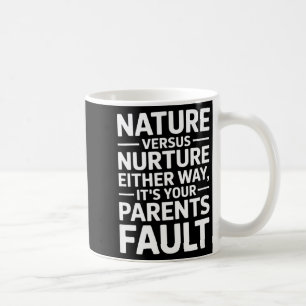 Funny sarcastic saying its your parents fault humo coffee mug