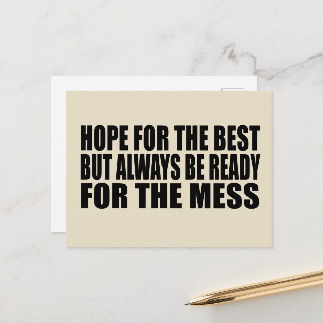 Funny sarcastic sayings famous quotes holiday postcard (Front/Back In Situ)