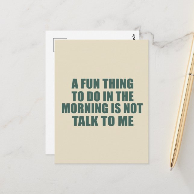 Funny sarcastic sayings introvert quotes postcard (Front/Back In Situ)