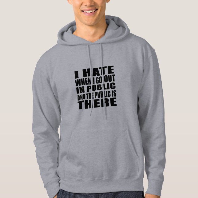 Funny sarcastic slogan adult humour introvert hoodie (Front)