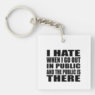 Funny sarcastic slogan adult humour introvert key ring