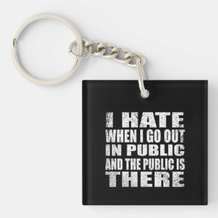 Funny sarcastic slogan adult humour introvert key ring