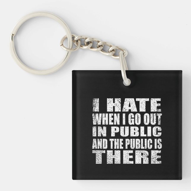 Funny sarcastic slogan adult humour introvert key ring (Front)