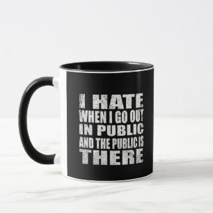 Funny sarcastic slogan adult humour introvert mug
