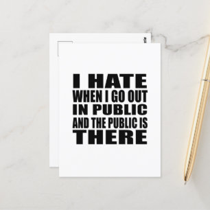 Funny sarcastic slogan adult humour introvert postcard