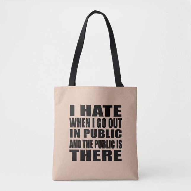 Funny sarcastic slogan adult humour introvert tote bag (Front)
