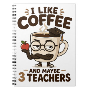 Funny Sarcastic Teacher Coffee Quote Spiral Notebook