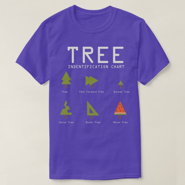 Funny Sarcastic Tree Identification Chart for Happ T-Shirt (Design Front)