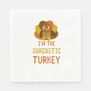 Funny Sarcastic Turkey Family Matching Thanksgivin Napkin