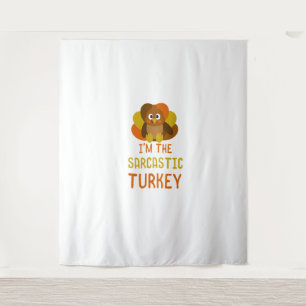 Funny Sarcastic Turkey Family Matching Thanksgivin Tapestry