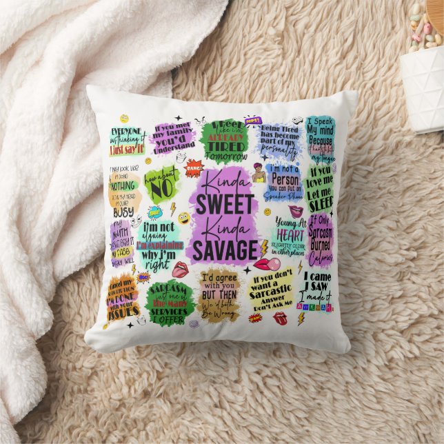 Funny Sarcastic Typography  Cushion (Blanket)