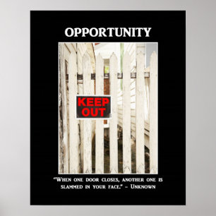 Funny Sarcastic When One Door Closes Poster