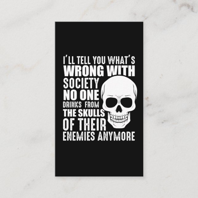 Funny Sarcastic Wrong Society Skull Enemy Blood Business Card (Front)