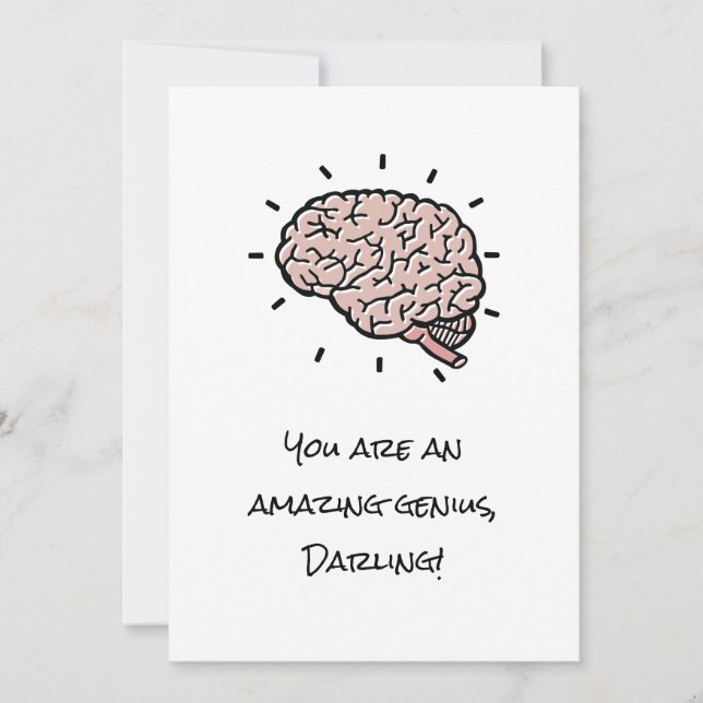 Funny Sarcastic YOU'RE A GENIUS Custom Valentine Holiday Card (Front)
