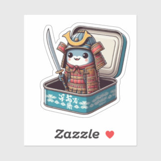  Funny Sardine Samurai Vinyl Sticker