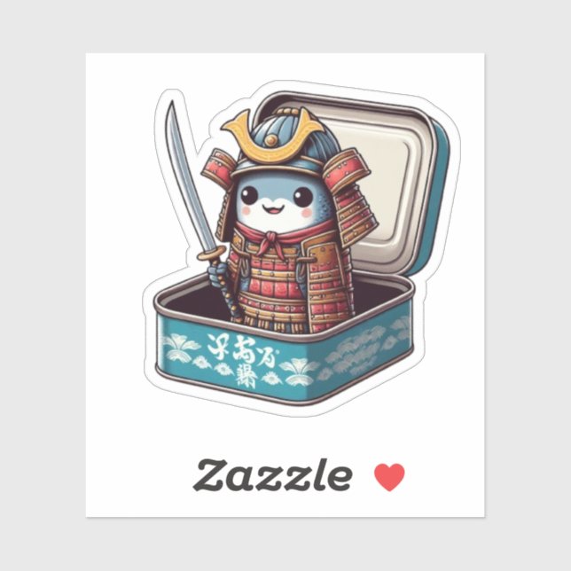 Funny Sardine Samurai Vinyl Sticker (Sheet)