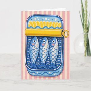 Funny Sardines Cute Fish Lover Retro Coastal Card