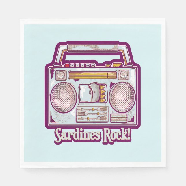 Funny sardines tin stereo napkin (Front)