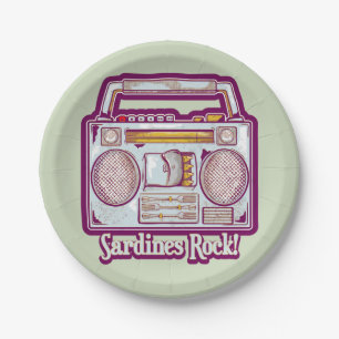 Funny sardines tin stereo paper plate